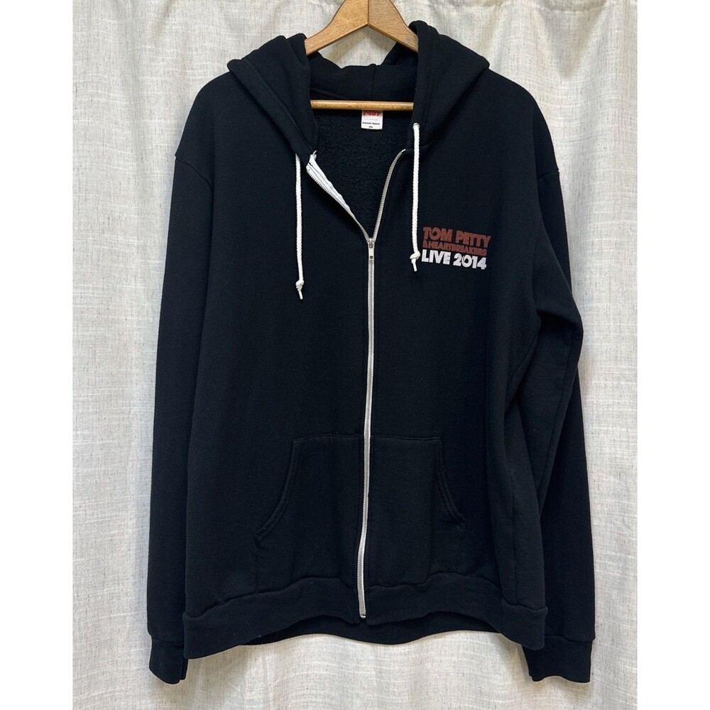 American Apparel F497 Tom Petty 2014 Hypnotic Tour Black Hoodie Size 2XL